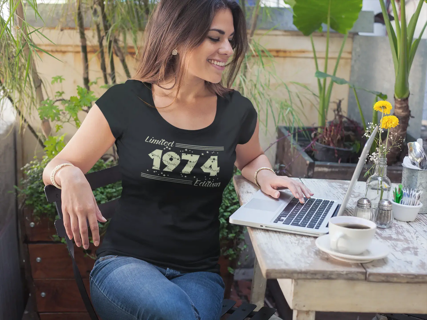 1974 Limited Edition Star, Women's T-shirt, Black, Birthday Gift 00383