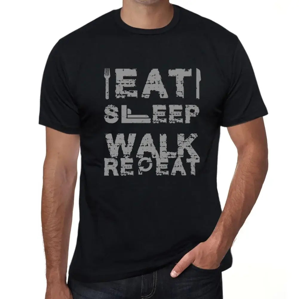 Men's Graphic T-Shirt Eat Sleep Walk Repeat Eco-Friendly Limited Edition Short Sleeve Tee-Shirt Vintage Birthday Gift Novelty