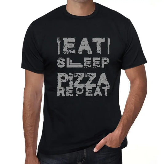 Men's Graphic T-Shirt Eat Sleep Pizza Repeat Eco-Friendly Limited Edition Short Sleeve Tee-Shirt Vintage Birthday Gift Novelty