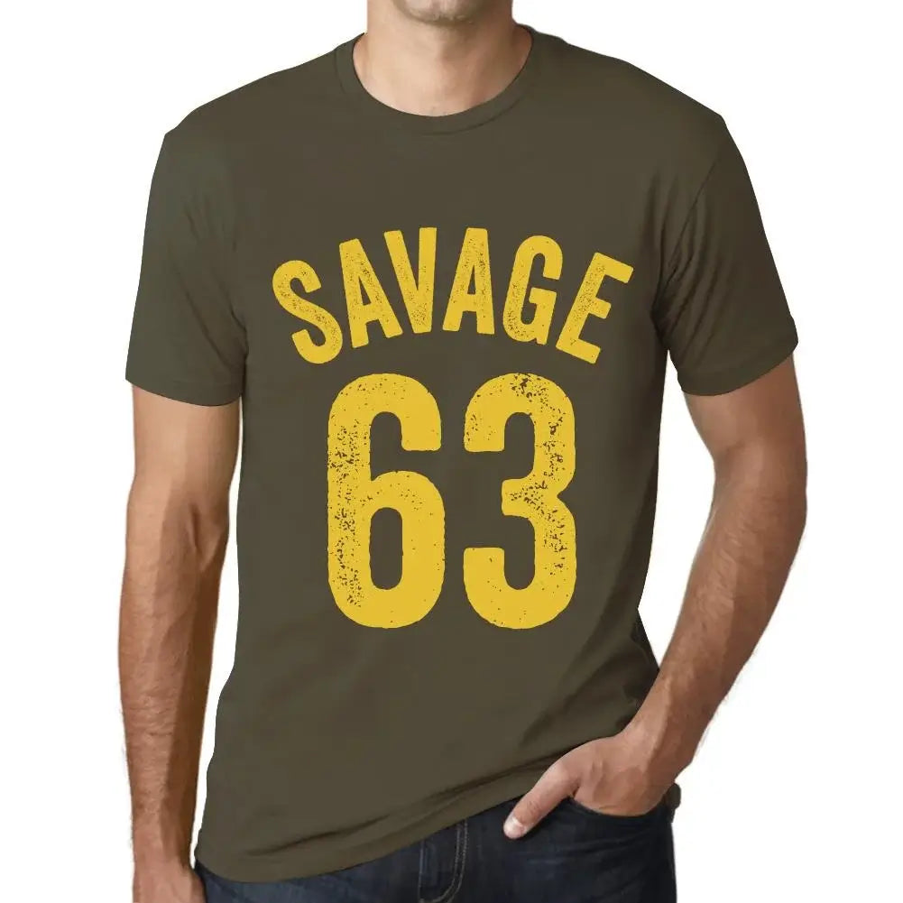 Men's Graphic T-Shirt Savage 63 63rd Birthday Anniversary 63 Year Old Gift 1961 Vintage Eco-Friendly Short Sleeve Novelty Tee