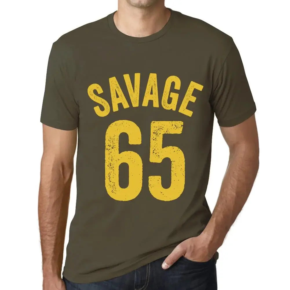 Men's Graphic T-Shirt Savage 65 65th Birthday Anniversary 65 Year Old Gift 1959 Vintage Eco-Friendly Short Sleeve Novelty Tee