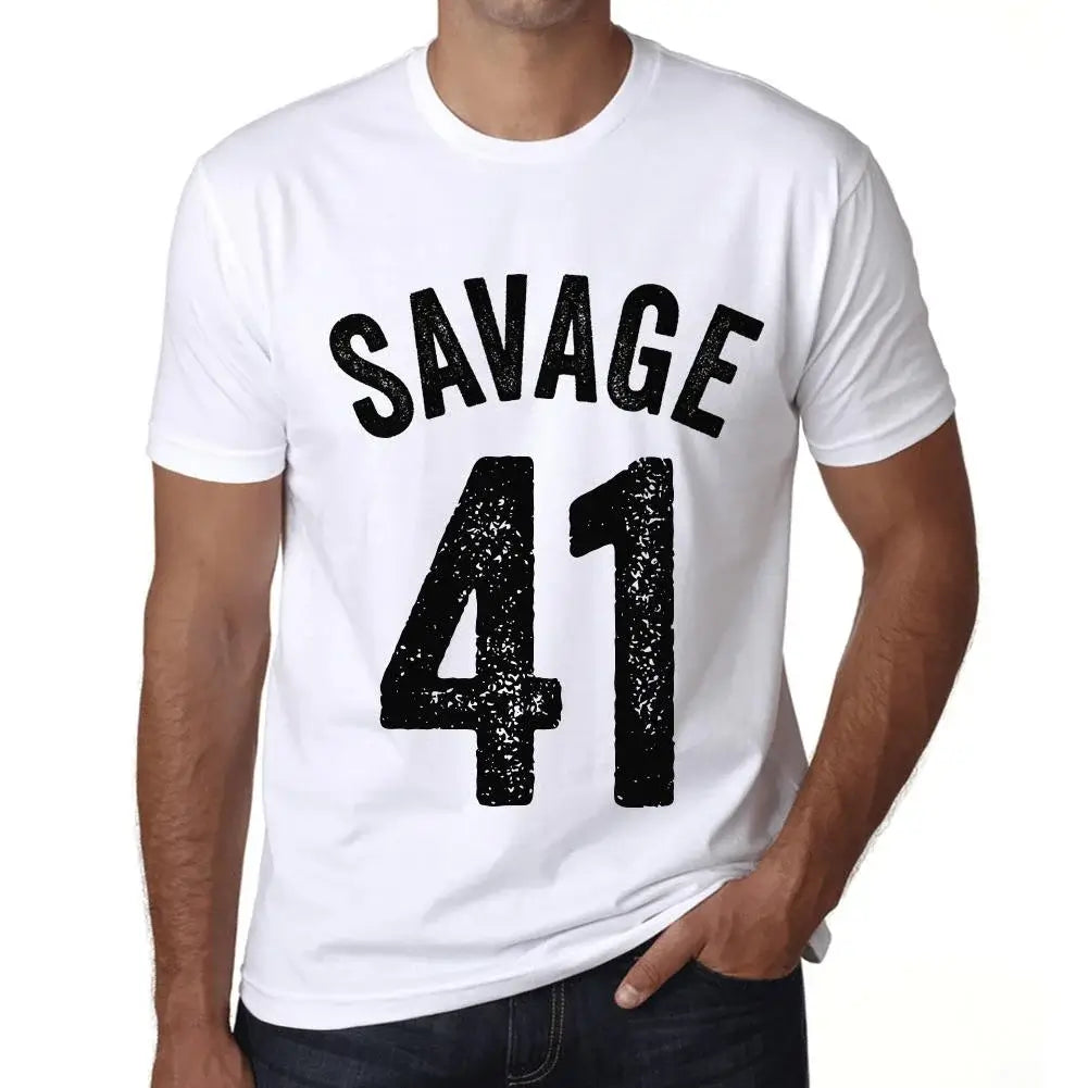 Men's Graphic T-Shirt Savage 41 41st Birthday Anniversary 41 Year Old Gift 1983 Vintage Eco-Friendly Short Sleeve Novelty Tee