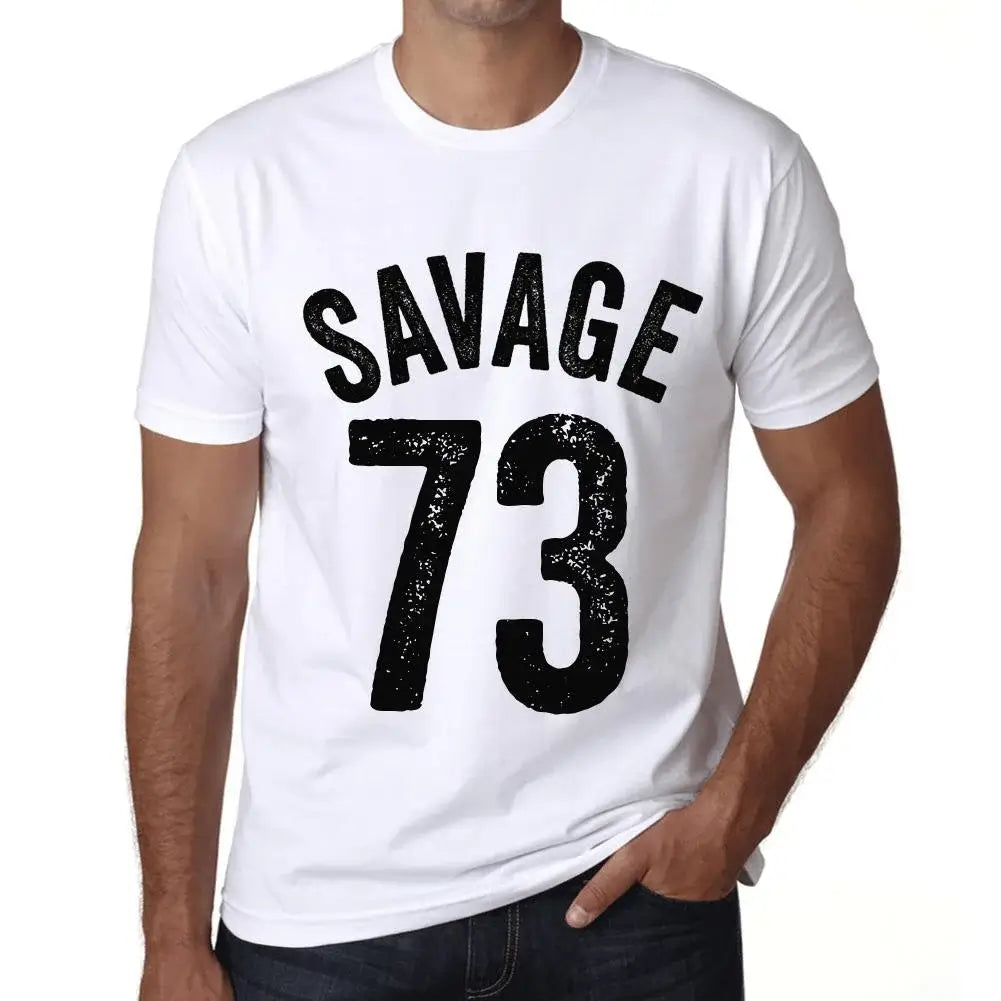 Men's Graphic T-Shirt Savage 73 73rd Birthday Anniversary 73 Year Old Gift 1951 Vintage Eco-Friendly Short Sleeve Novelty Tee