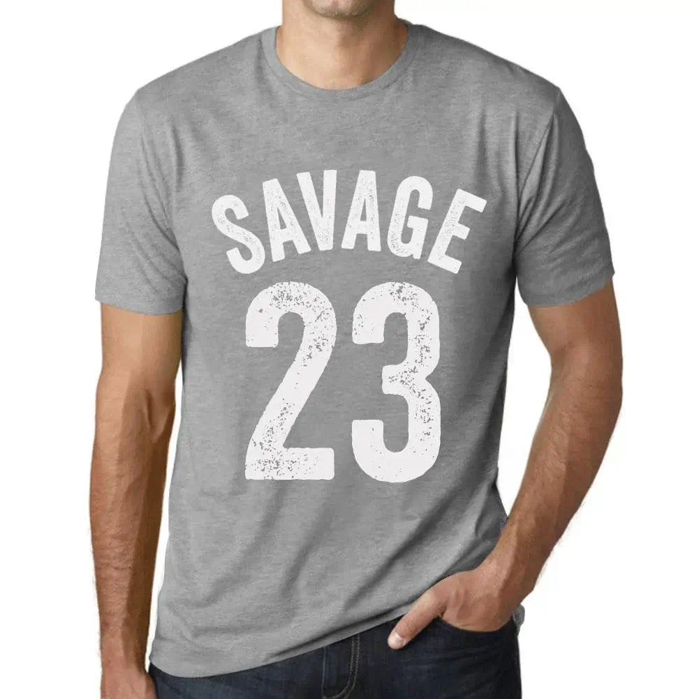 Men's Graphic T-Shirt Savage 23 23rd Birthday Anniversary 23 Year Old Gift 2001 Vintage Eco-Friendly Short Sleeve Novelty Tee