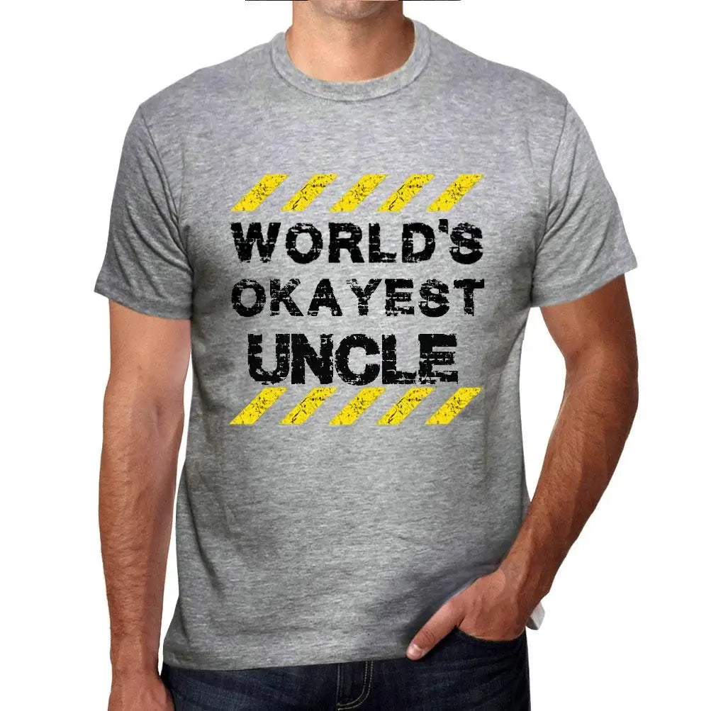 Men's Graphic T-Shirt Worlds Okayest Uncle Eco-Friendly Limited Edition Short Sleeve Tee-Shirt Vintage Birthday Gift Novelty