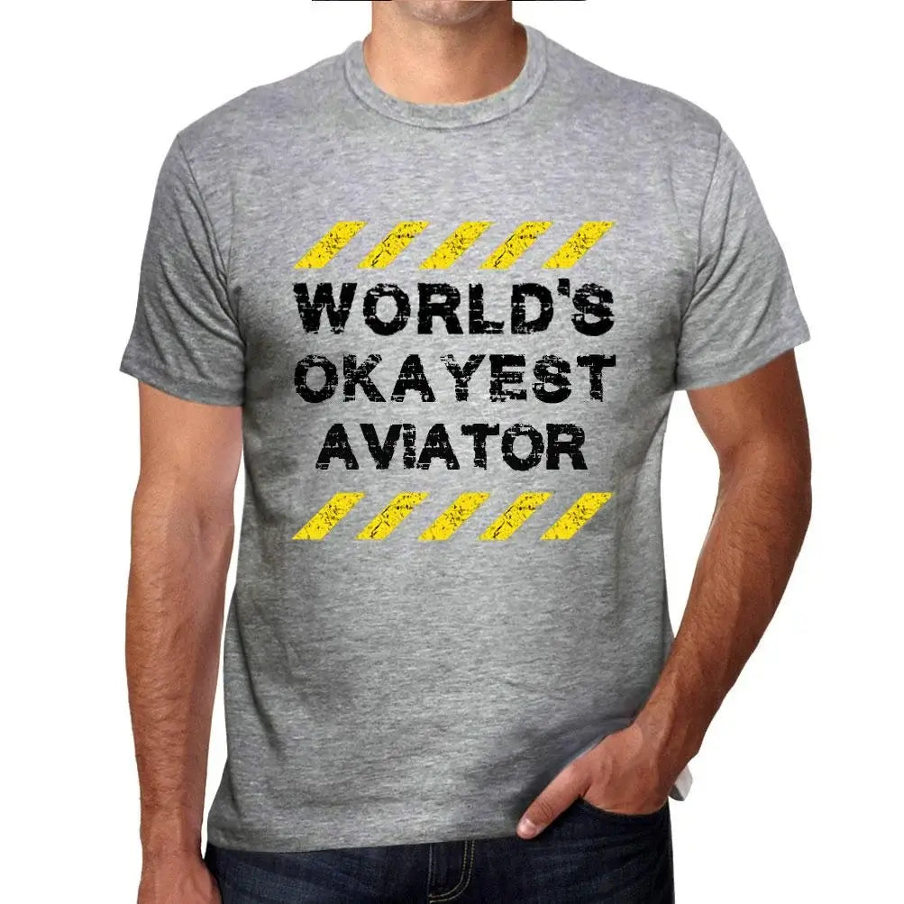 Men's Graphic T-Shirt Worlds Okayest Aviator Eco-Friendly Limited Edition Short Sleeve Tee-Shirt Vintage Birthday Gift Novelty