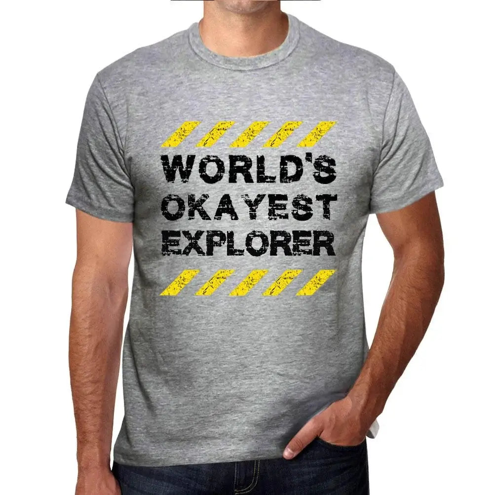 Men's Graphic T-Shirt Worlds Okayest Explorer Eco-Friendly Limited Edition Short Sleeve Tee-Shirt Vintage Birthday Gift Novelty