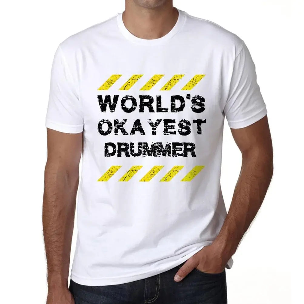 Men's Graphic T-Shirt Worlds Okayest Drummer Eco-Friendly Limited Edition Short Sleeve Tee-Shirt Vintage Birthday Gift Novelty