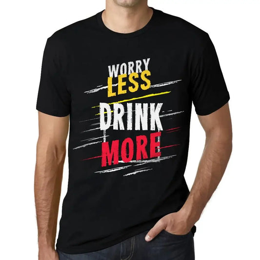 Men's Graphic T-Shirt Worry Less Drink More Eco-Friendly Limited Edition Short Sleeve Tee-Shirt Vintage Birthday Gift Novelty