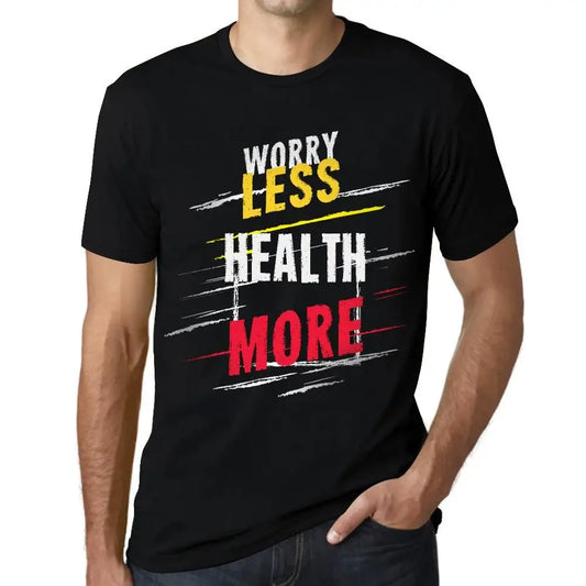 Men's Graphic T-Shirt Worry Less Health More Eco-Friendly Limited Edition Short Sleeve Tee-Shirt Vintage Birthday Gift Novelty