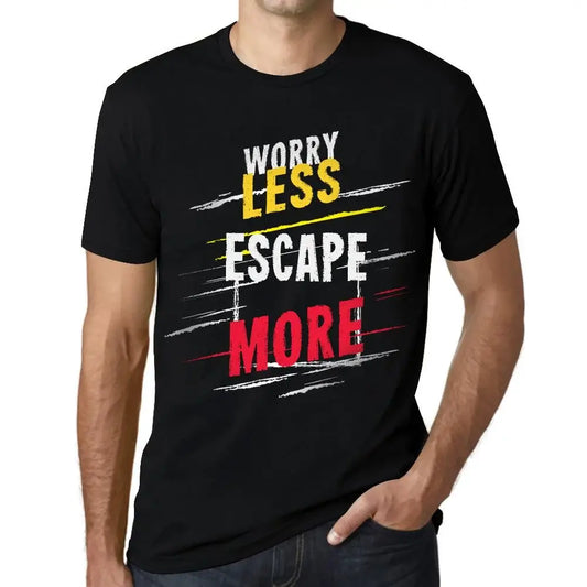 Men's Graphic T-Shirt Worry Less Escape More Eco-Friendly Limited Edition Short Sleeve Tee-Shirt Vintage Birthday Gift Novelty