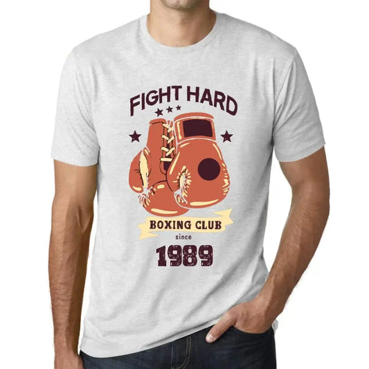 Men's Graphic T-Shirt Boxing Club Fight Hard Since 1989 35th Birthday Anniversary 35 Year Old Gift 1989 Vintage Eco-Friendly Short Sleeve Novelty Tee