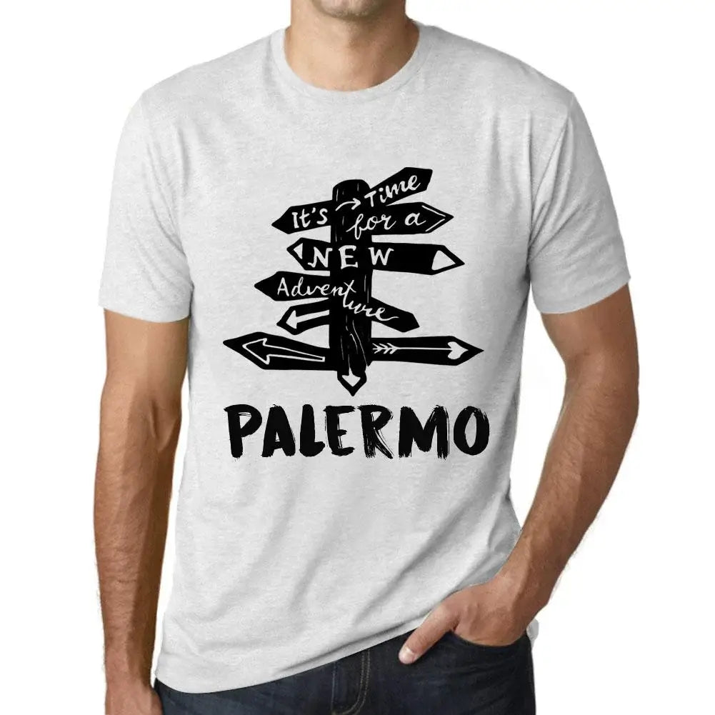 Men's Graphic T-Shirt It’s Time For A New Adventure In Palermo Eco-Friendly Limited Edition Short Sleeve Tee-Shirt Vintage Birthday Gift Novelty