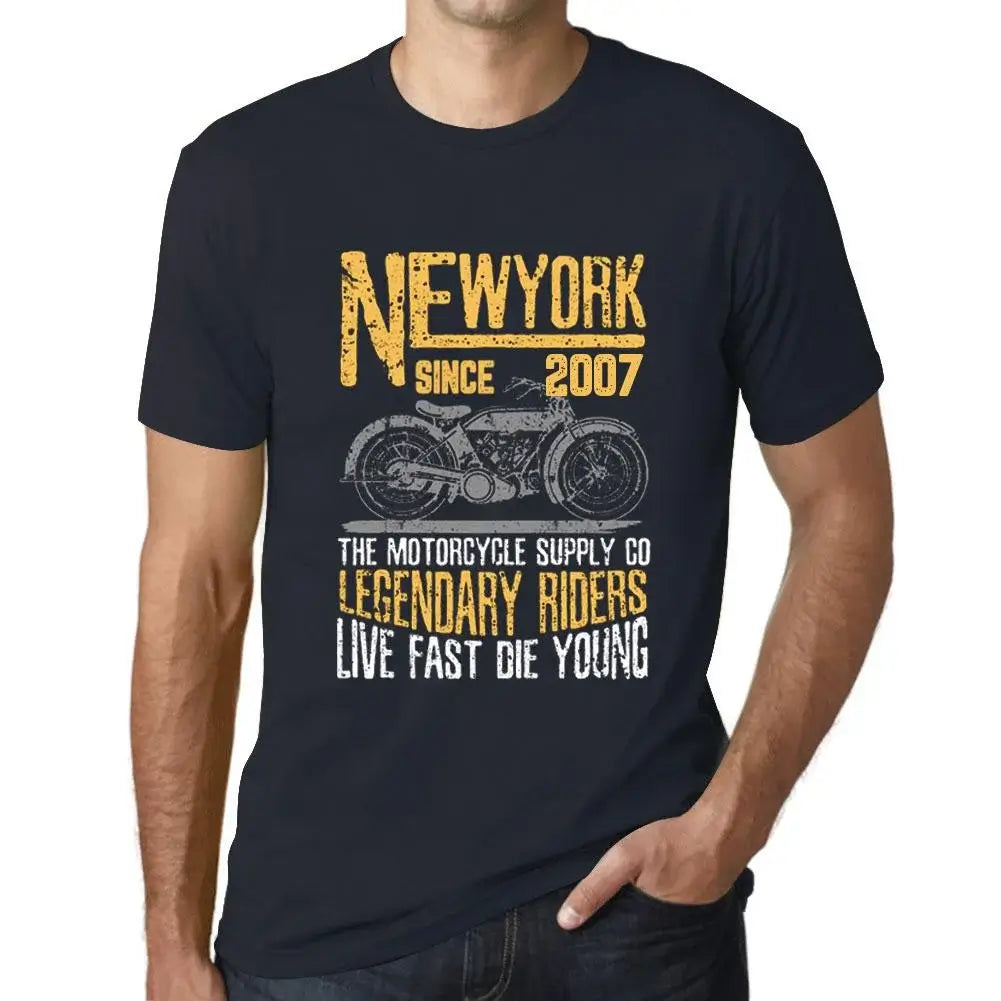 Men's Graphic T-Shirt Motorcycle Legendary Riders Since 2007 17th Birthday Anniversary 17 Year Old Gift 2007 Vintage Eco-Friendly Short Sleeve Novelty Tee