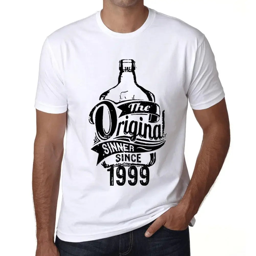 Men's Graphic T-Shirt The Original Sinner Since 1999 25th Birthday Anniversary 25 Year Old Gift 1999 Vintage Eco-Friendly Short Sleeve Novelty Tee