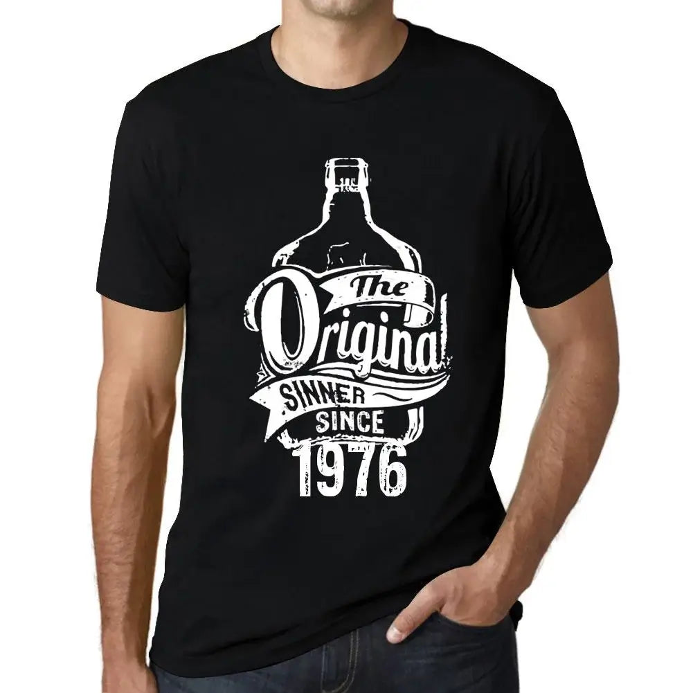 Men's Graphic T-Shirt The Original Sinner Since 1976 48th Birthday Anniversary 48 Year Old Gift 1976 Vintage Eco-Friendly Short Sleeve Novelty Tee