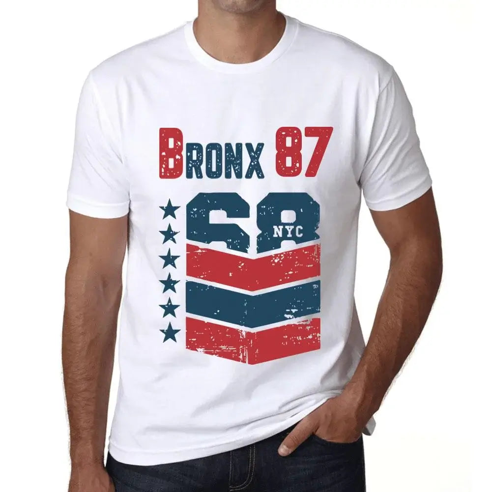 Men's Graphic T-Shirt Bronx 87 87th Birthday Anniversary 87 Year Old Gift 1937 Vintage Eco-Friendly Short Sleeve Novelty Tee