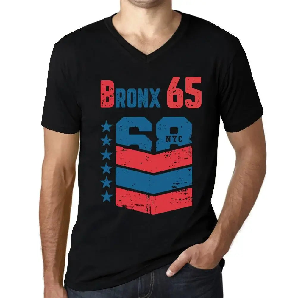 Men's Graphic T-Shirt V Neck Bronx 65 65th Birthday Anniversary 65 Year Old Gift 1959 Vintage Eco-Friendly Short Sleeve Novelty Tee