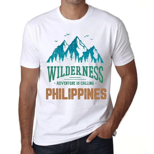 Men's Graphic T-Shirt Wilderness, Adventure Is Calling Philippines Eco-Friendly Limited Edition Short Sleeve Tee-Shirt Vintage Birthday Gift Novelty