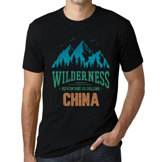 Men's Graphic T-Shirt Wilderness, Adventure Is Calling China Eco-Friendly Limited Edition Short Sleeve Tee-Shirt Vintage Birthday Gift Novelty