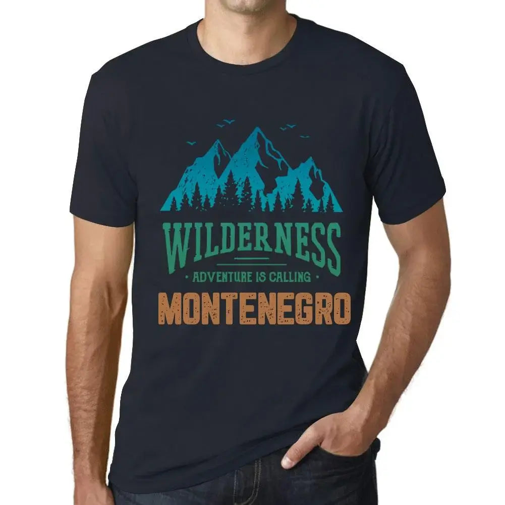 Men's Graphic T-Shirt Wilderness, Adventure Is Calling Montenegro Eco-Friendly Limited Edition Short Sleeve Tee-Shirt Vintage Birthday Gift Novelty