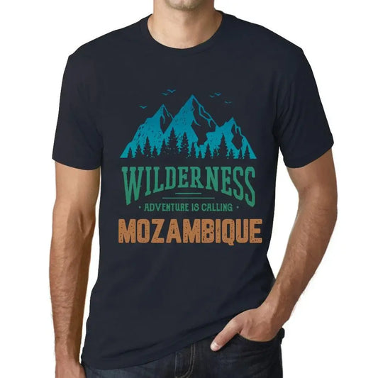 Men's Graphic T-Shirt Wilderness, Adventure Is Calling Mozambique Eco-Friendly Limited Edition Short Sleeve Tee-Shirt Vintage Birthday Gift Novelty