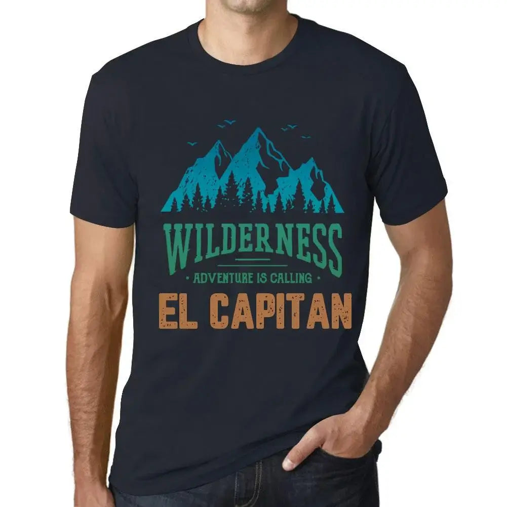 Men's Graphic T-Shirt Wilderness, Adventure Is Calling El Capitan Eco-Friendly Limited Edition Short Sleeve Tee-Shirt Vintage Birthday Gift Novelty