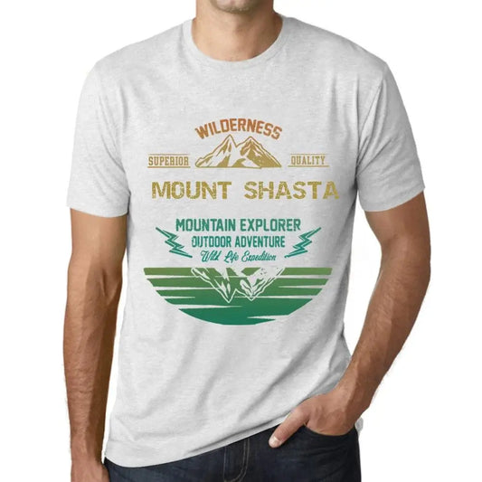 Men's Graphic T-Shirt Outdoor Adventure, Wilderness, Mountain Explorer Mount Shasta Eco-Friendly Limited Edition Short Sleeve Tee-Shirt Vintage Birthday Gift Novelty