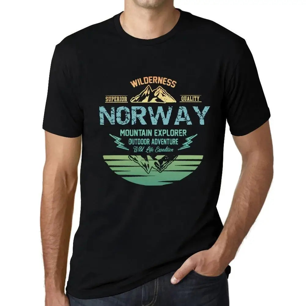 Men's Graphic T-Shirt Outdoor Adventure, Wilderness, Mountain Explorer Norway Eco-Friendly Limited Edition Short Sleeve Tee-Shirt Vintage Birthday Gift Novelty