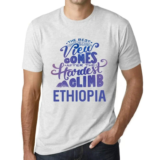 Men's Graphic T-Shirt The Best View Comes After Hardest Mountain Climb Ethiopia Eco-Friendly Limited Edition Short Sleeve Tee-Shirt Vintage Birthday Gift Novelty