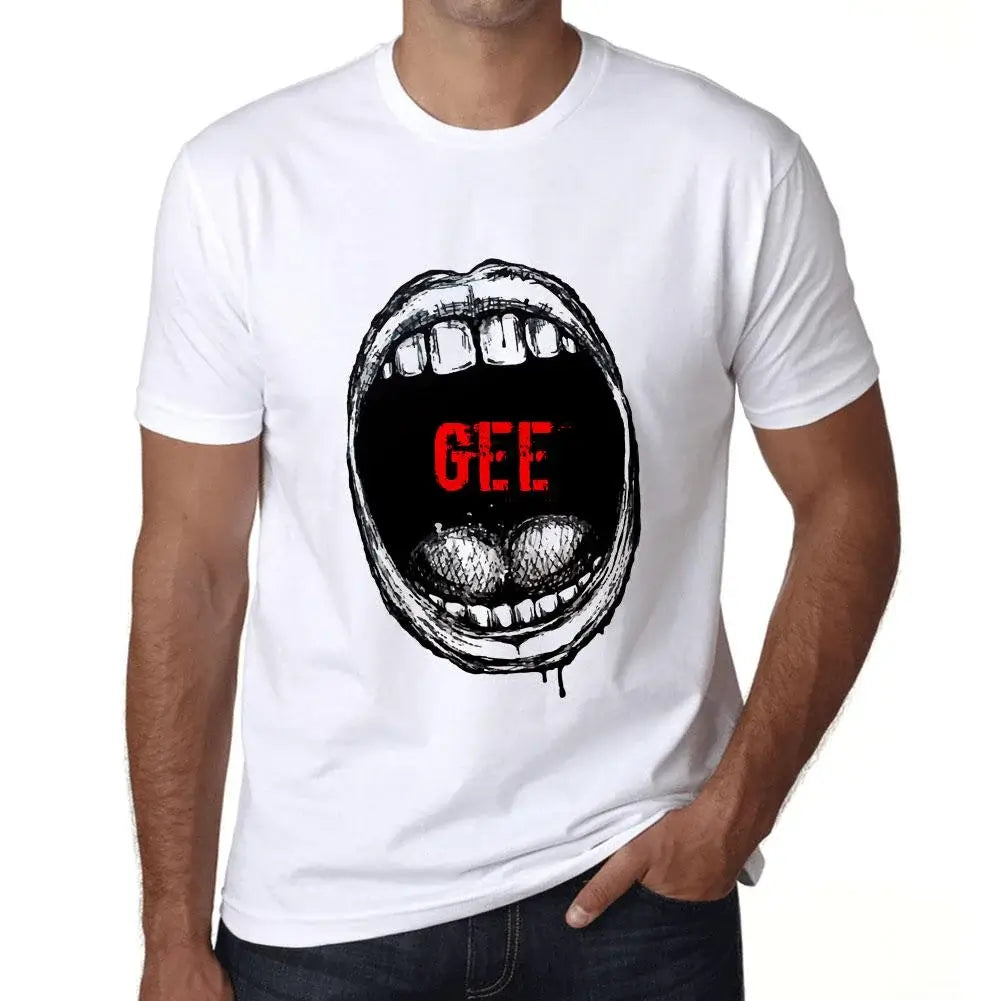 Men's Graphic T-Shirt Mouth Expressions Gee Eco-Friendly Limited Edition Short Sleeve Tee-Shirt Vintage Birthday Gift Novelty