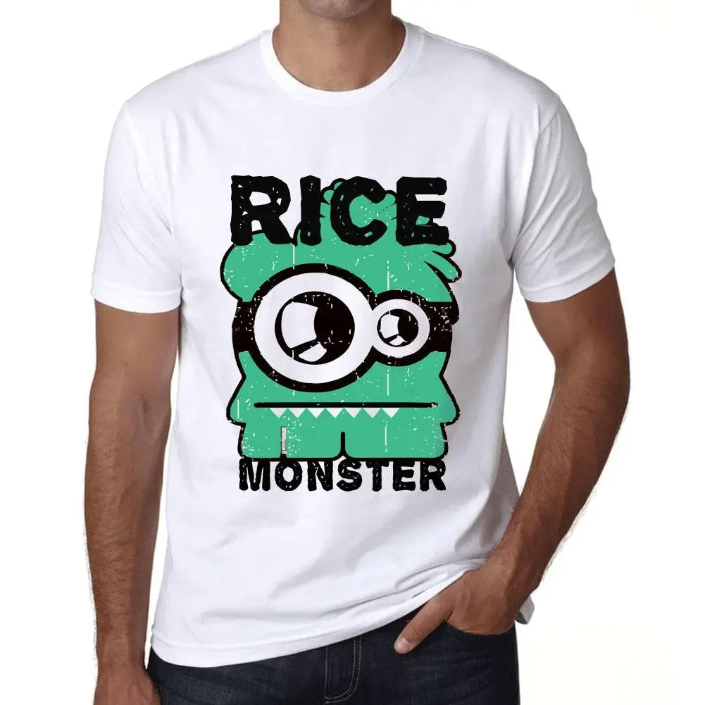 Men's Graphic T-Shirt Rice Monster Eco-Friendly Limited Edition Short Sleeve Tee-Shirt Vintage Birthday Gift Novelty