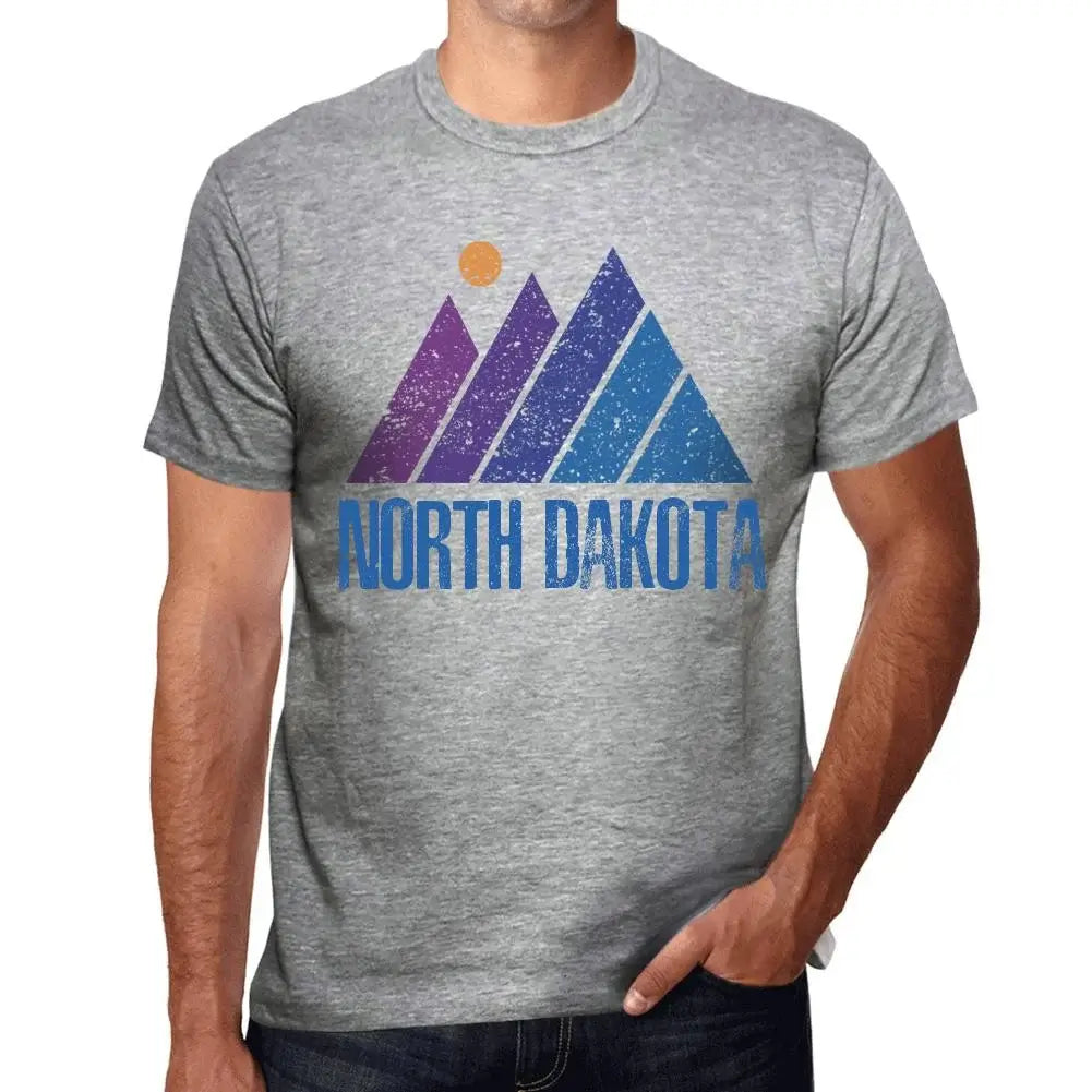 Men's Graphic T-Shirt Mountain North Dakota Eco-Friendly Limited Edition Short Sleeve Tee-Shirt Vintage Birthday Gift Novelty