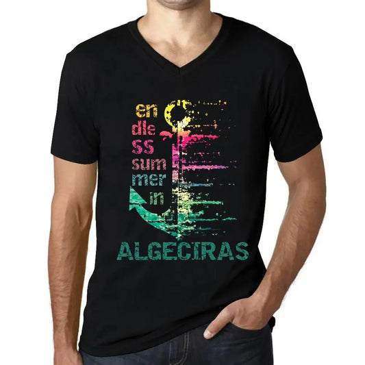 Men's Graphic T-Shirt V Neck Endless Summer In Algeciras Eco-Friendly Limited Edition Short Sleeve Tee-Shirt Vintage Birthday Gift Novelty