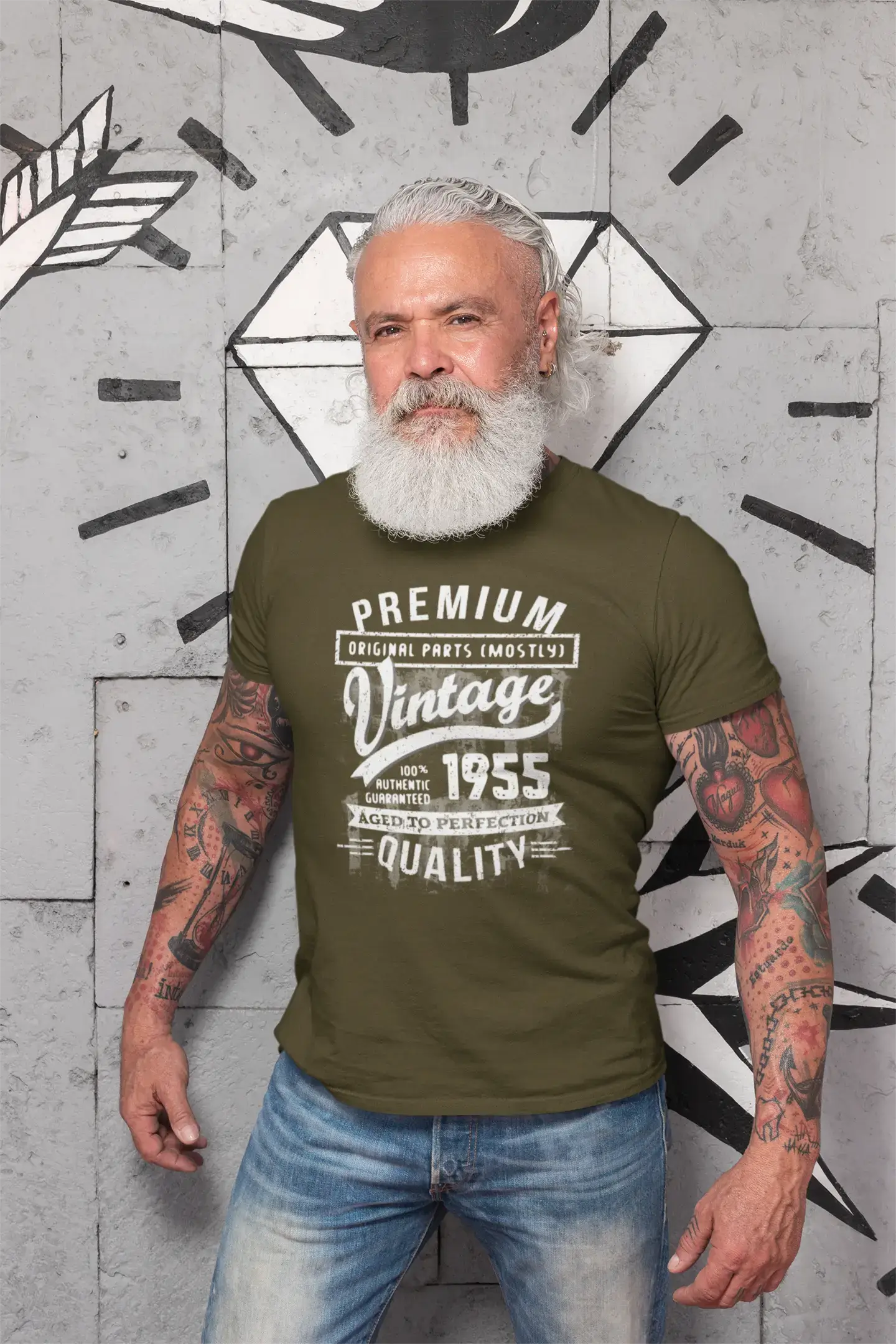 ULTRABASIC - Graphic Men's 1955 Aged to Perfection Birthday Gift T-Shirt