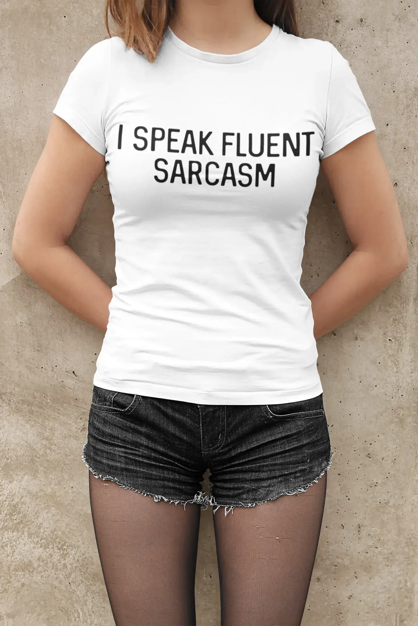 ULTRABASIC - Graphic Women's Short Sleeved I Speak Fluent Sarcasm Printed T-Shirt Khaki