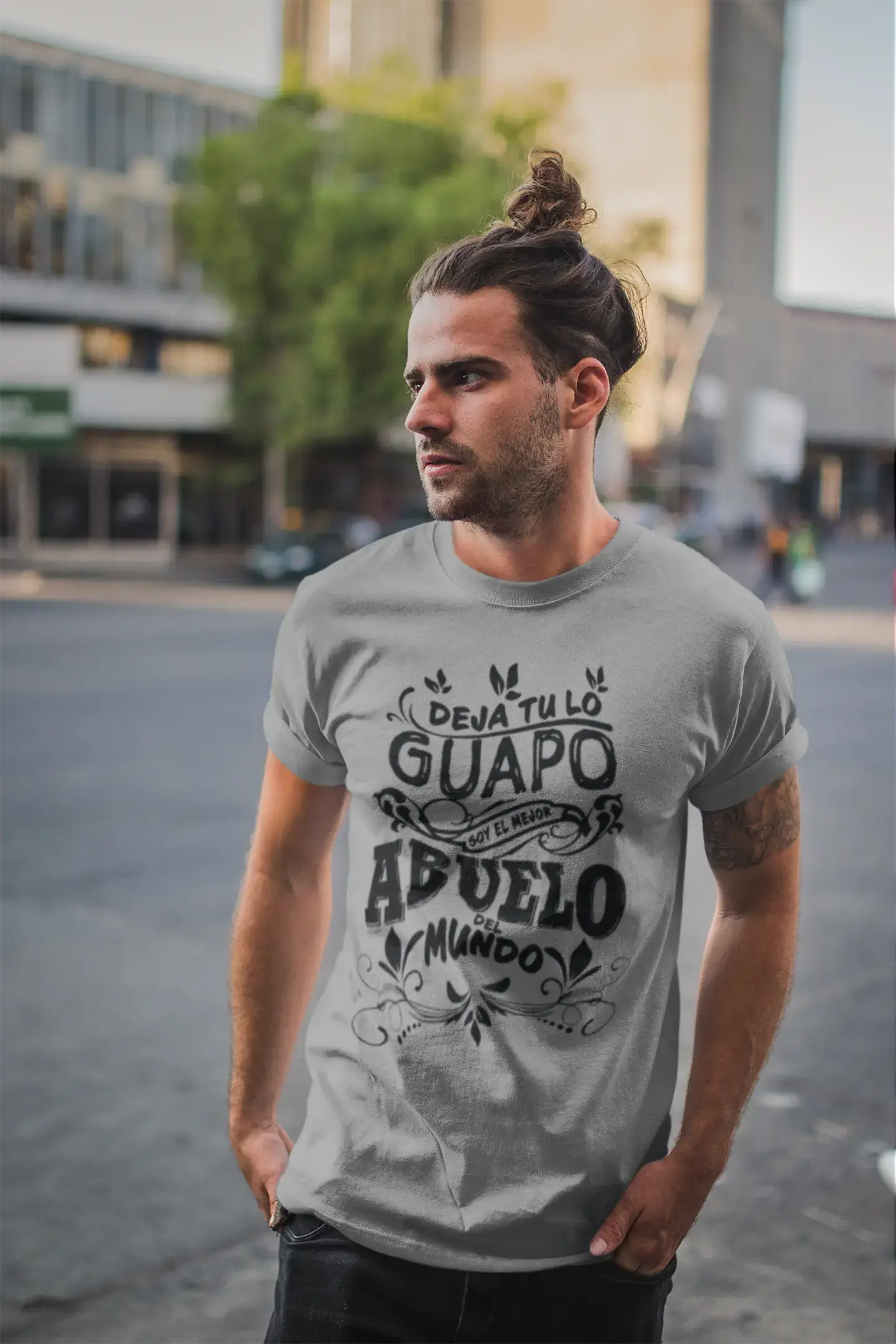 Ultrabasic® Homme T-Shirt Graphique Mejor Abuelo Del Mundo Anniversaire génial Chemise