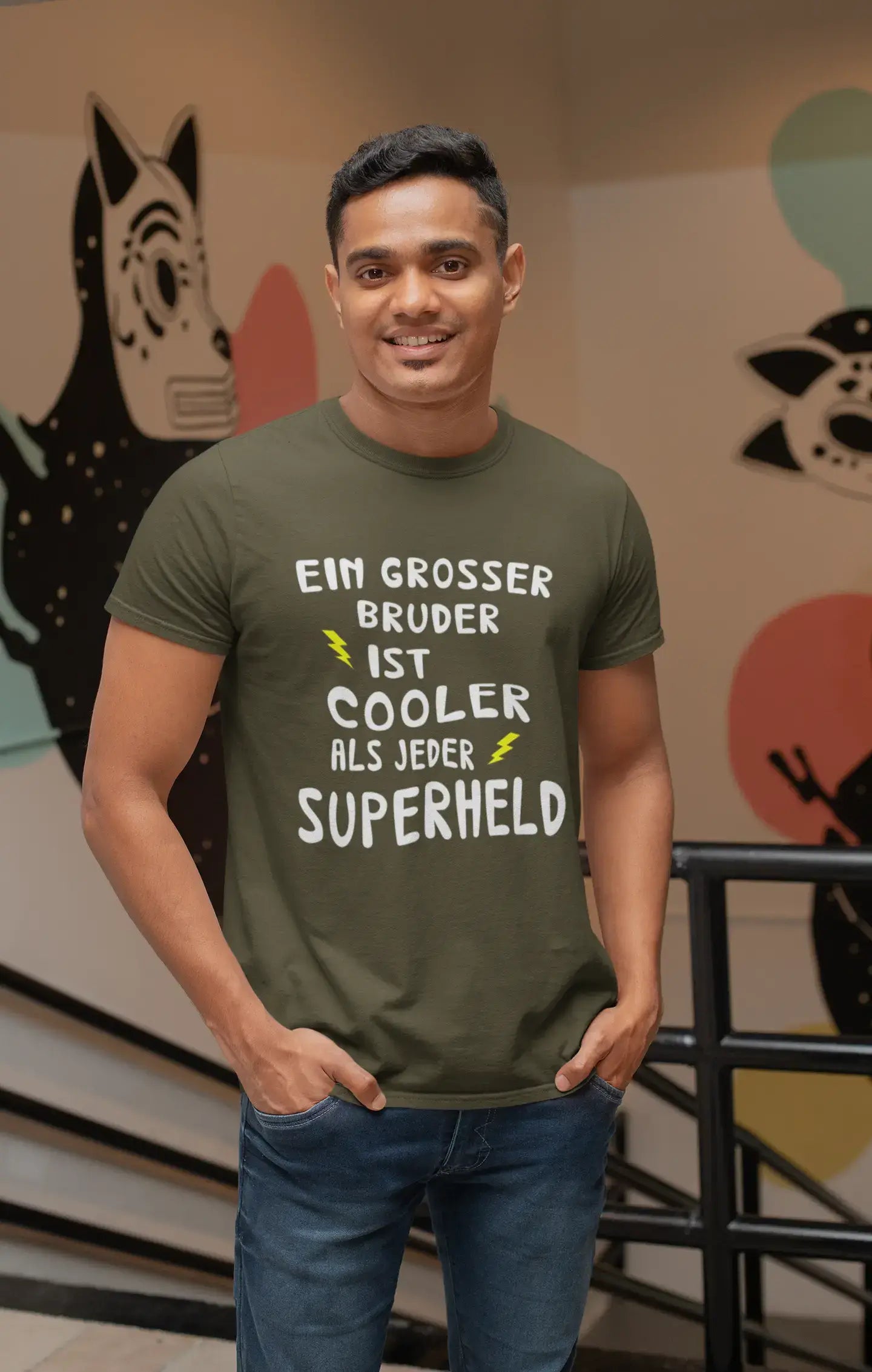 Men's Graphic T-Shirt Grosser Bruder Cooler Superheld Idea Gift