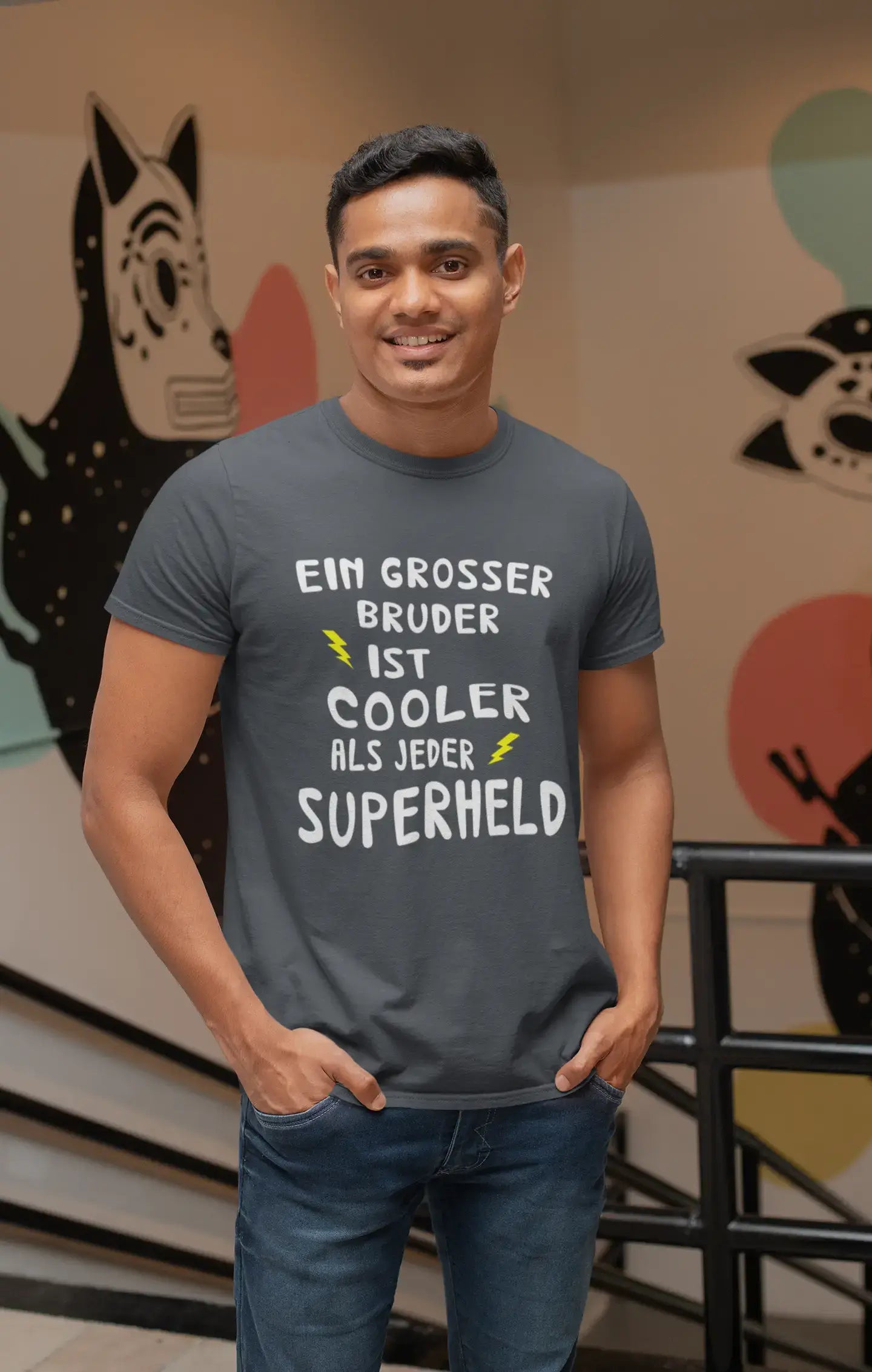 Men's Graphic T-Shirt Grosser Bruder Cooler Superheld Idea Gift