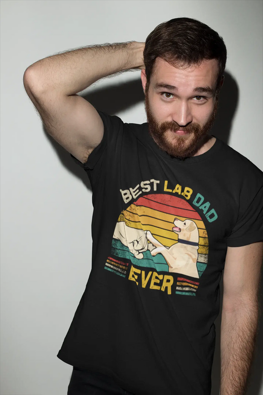 ULTRABASIC Men's Graphic T-Shirt Best Lab Dad Ever - Labrador Dog - Vintage Shirt