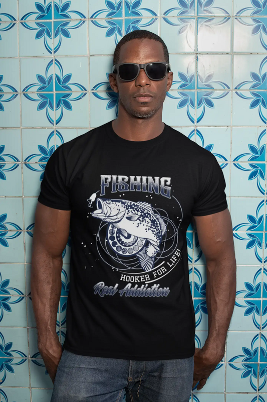 ULTRABASIC Men's T-Shirt Fishing Hooker for Life - Real Addiction Fisherman Tee Shirt