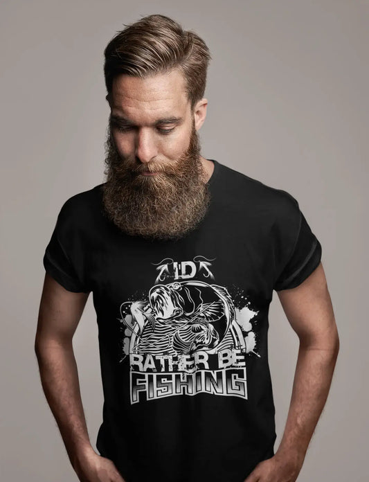 ULTRABASIC Men's Novelty T-Shirt I'd Rather be Fishing - Fisherman Tee Shirt