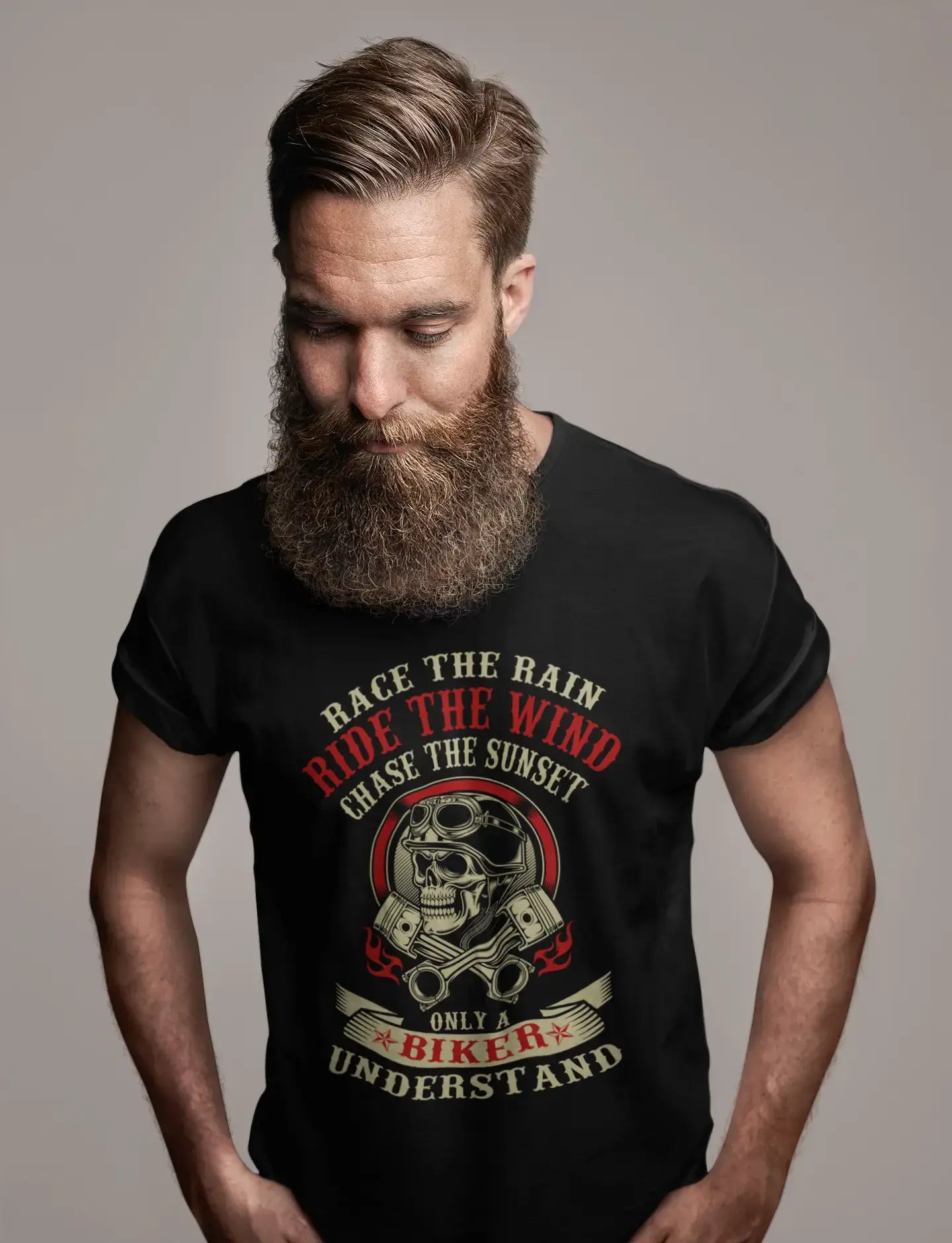 ULTRABASIC Men's Graphic T-Shirt Race The Rain Ride The Wind - Only a Biker Understand - Biker Quote