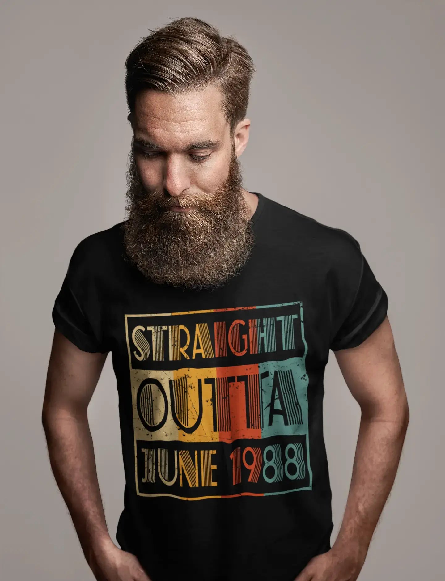 ULTRABASIC Men's T-Shirt Straight Outta June 1988 - Gift for 33rd Birthday Tee Shirt