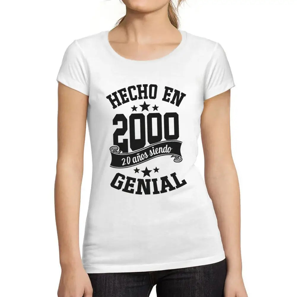 Women's Graphic T-Shirt Organic Done In 2000 – Hecho En 2000 – 24th Birthday Anniversary 24 Year Old Gift 2000 Vintage Eco-Friendly Ladies Short Sleeve Novelty Tee