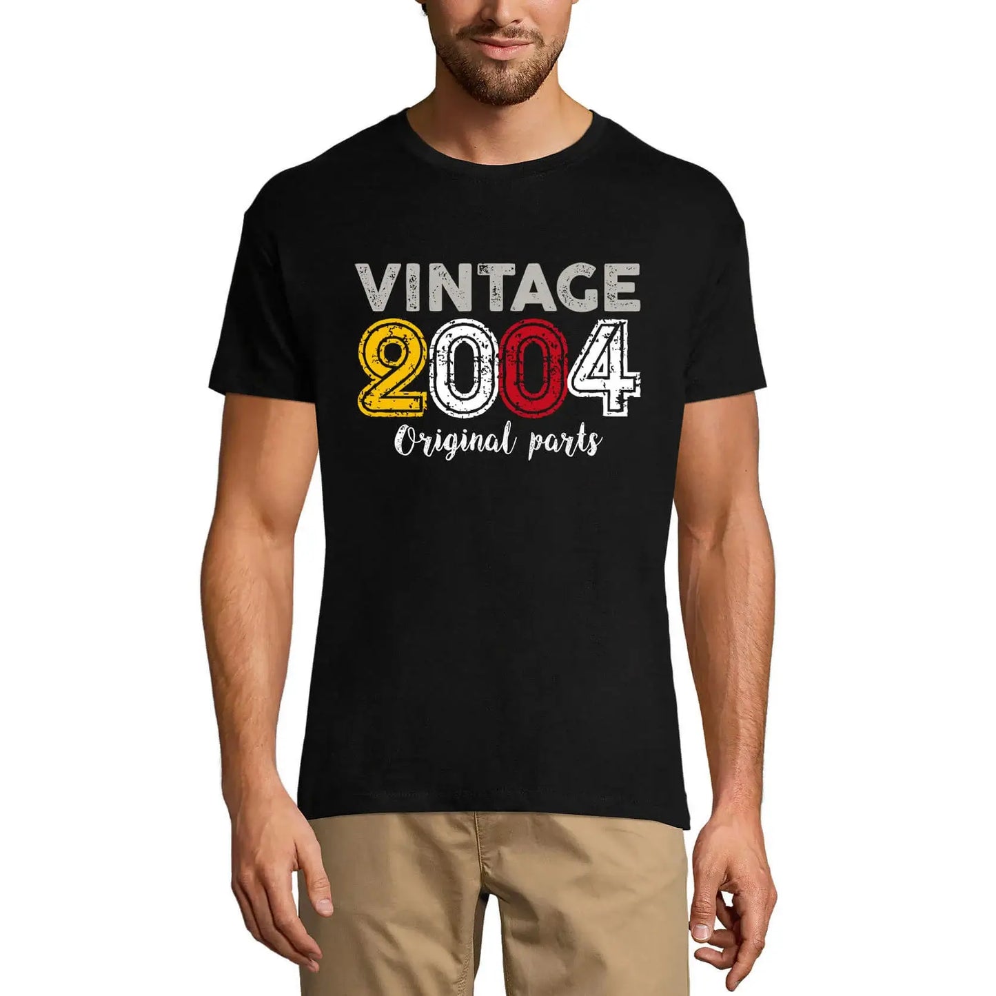 Men's Graphic T-Shirt Original Parts 2004 20th Birthday Anniversary 20 Year Old Gift 2004 Vintage Eco-Friendly Short Sleeve Novelty Tee