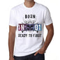 01, Ready to Fight, Men's T-shirt, White, Birthday Gift 00387 - Ultrabasic