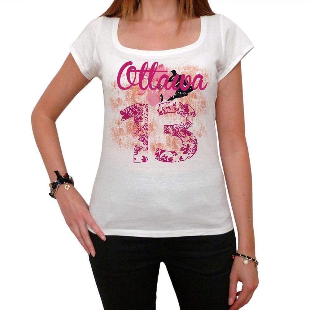 13, Ottawa, Women's Short Sleeve Round Neck T-shirt 00008 - ultrabasic-com