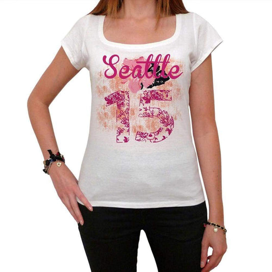 15, Seattle, Women's Short Sleeve Round Neck T-shirt 00008 - ultrabasic-com