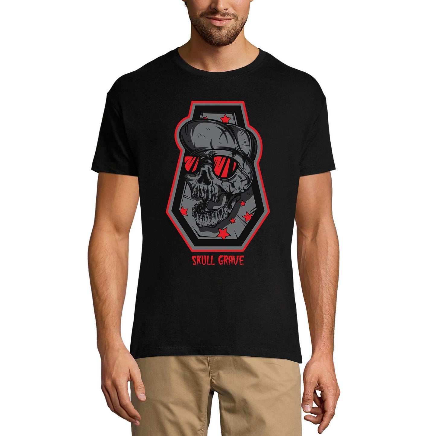 ULTRABASIC Men's Novelty T-Shirt Skull Grave - Scary Short Sleeve Tee Shirt